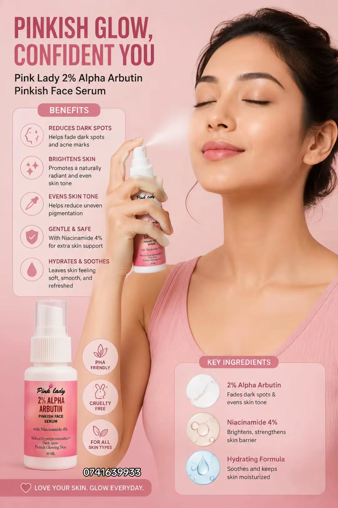 Pinkish Face Serum 2 X Fast Whitening